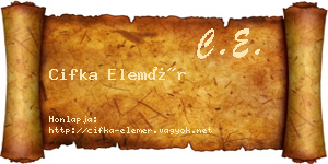 Cifka Elemér névjegykártya
