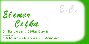 elemer cifka business card