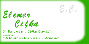elemer cifka business card